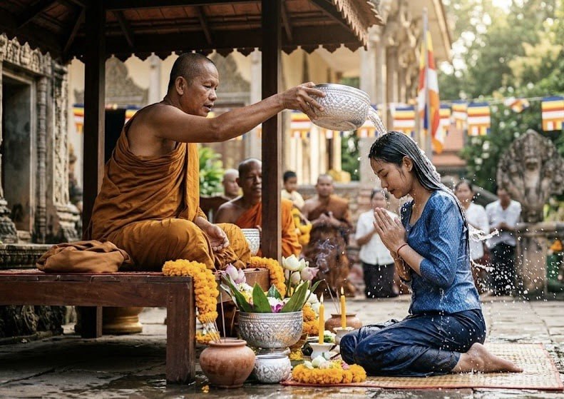 【旅のヒント＃14】カンボジアの聖なるお坊さんからのおはらい【スラウチ・トゥック】